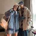 insHong Kong Style Cardigan Sweater Men's Autumn and Winter Korean Style Hooded Jacket Female Students Trendy Loose All-Match Couple Sweaterc. 