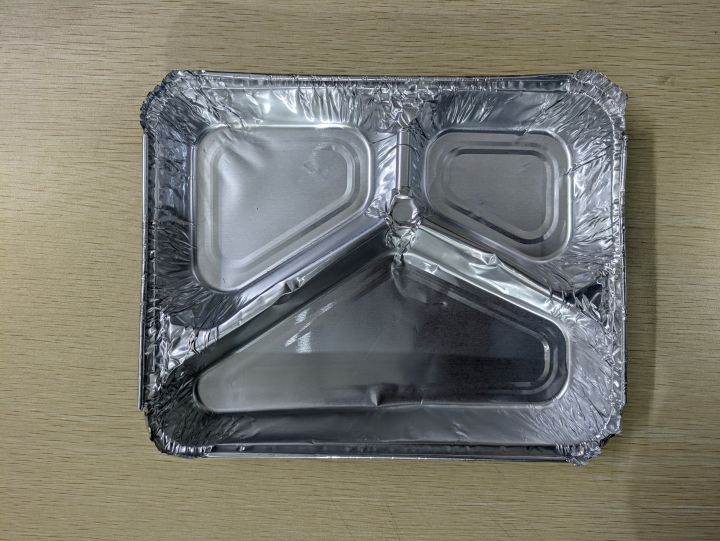 Foil 3 Chamber Take Away Food Box 50 pcs