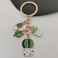 Cute Keychain Sun Cactus Flower Key Ring Letter Plants Key Chains Desert Gifts For Women Men Bag Accessorie DIY Handmade Jewelry. 