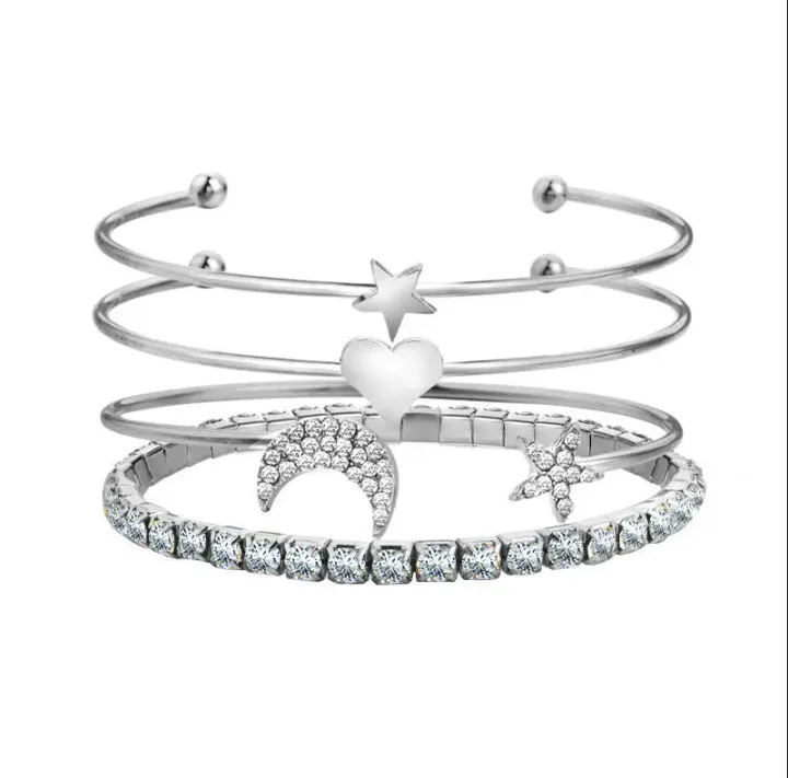 Trendy%20New%20Stylish%20Adjustable%204%20Pcs/Set%20Bracelet%20for%20Women%20-%20Bracelets%20for%20Girls%20Simple%20Stylish%20-%20Bangle%20Bracelet%20for%20Women%20New%20Collection%20Korean%20Style%20Fashion%20Jewellery%20Ornament%20-%20Image%205