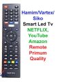 Remote Control For Vertex,Hamim,Siko Android Smart Led Tv Remote, Youtube, Netflix, Amazon option.