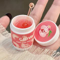 Latei Posies Peach Honey Strawberry Ice Cream Lip Oil Moisturizing Anti-wrinkle Lip Care Mask Anti-cracking Lips Sleep Fine Lines Lip Balm.