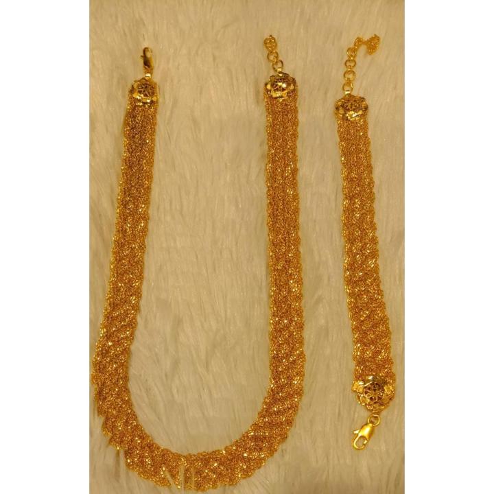 Indian Gold Plated Beni Chain And Bracelet For Women | Daraz.com.bd