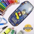 Qitong Micky Mouse blue 3D Pencil Case pencil Box with Compartments - Kids Large Capacity School Supply Organizer Students Stationery Box - Girls Boys Pen Pouch.