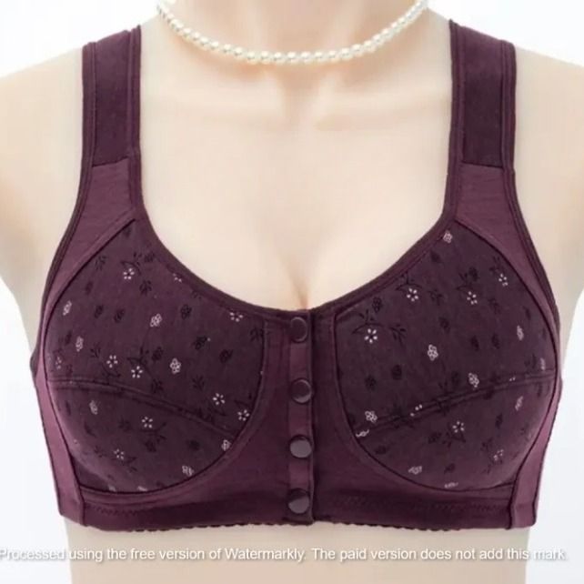 Printed Maternity Bra Front Button Silk Bra Comfortable Bra Ladies' Undergarments