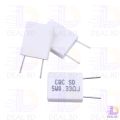 2Pcs Wirewound 5W 0.33 Ohm Non-Inductive Ceramic Cement Resistor 0.33R 5 Watt BPR56 Wire Wound Resistance Axial Lead Fixed Cement Resistor 5% Tolerance.