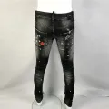 Street Fashion Men Jeans Retro Black Gray Elastic Stretch Slim Fit Ripped Jeans Men Printed Designer Hip Hop Brand Pants Hombre. 