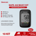 Sinocare Blood Glucose Testing Kit/Blood Glucose Monitor Safe AQ Max III, with Blood Ketone Warning, with Strips x 10 & Lancing Devices x 50 & Carrying Bag, 500 Memory, Results in mmol/L. 