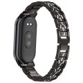 (COD Available) For Xiaomi Band 9 / 9 NFC Diamond Three Beads Stainless Steel Metal Watch Band. 