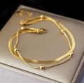 【Deal of the day】 316L Stainless Steel Color Double-Layer Beads Anklets For Women Girl New Trend Leg Chain Waterproof Jewelry Gift Party 2023.