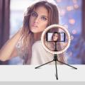 26CM LED Ring Light Photography Dimmable Video For smartphone（1 meter selfie stick + 1 iron tripod）. 