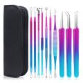 10pcs Acne Removal Tool Kit Pro Blackhead Remover Face Pimple Needle Clip Acne Removal Tool Kit Tweezers Skin Care Tools.