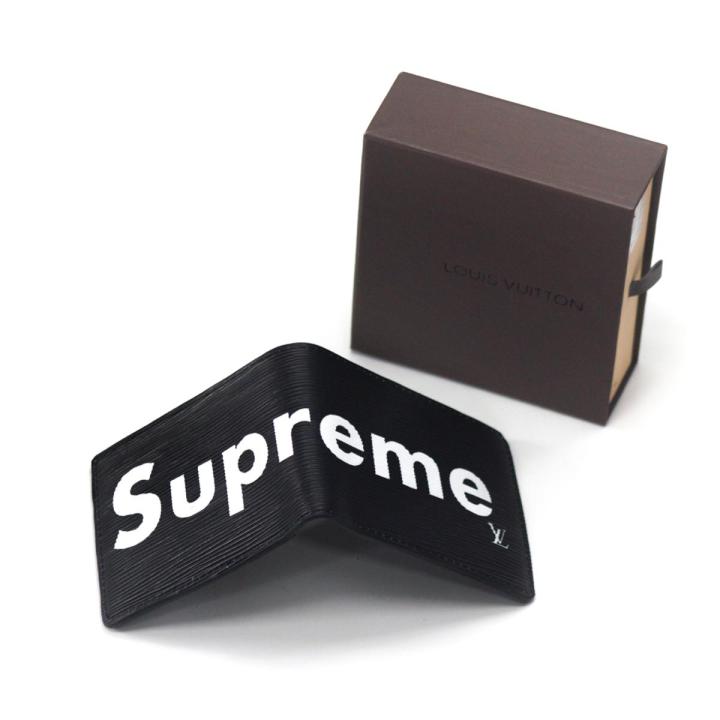 Bifold Wallet Lv Supreme Black Wallet Louis Vuitton Epi Supreme