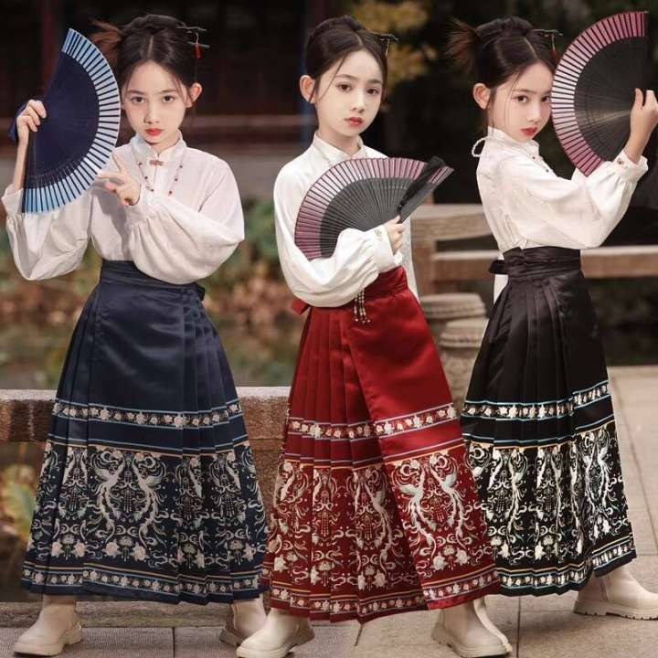 Girls School Daily Outfit Girls Vintage Autumn Outfit Three-piece Set