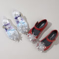 Disney Girl's Princess Shoes Frozen Elsa Princess Soft Sole Shoes Summer Children's Crystal Shiny Girls Sandals.
