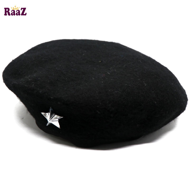 Black Che Guevara Military Metal Star Beret Cap (Free Size)