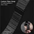 20mm Carbon Fiber Metal Watch Band Wrist Strap For Smartwatch. 