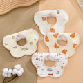 Pure Cotton Baby Saliva Napkin Male Baby Bib Pure Cotton Waterproof Saliva Napkin Newborn Rice Pocket Bib -1pcs. 