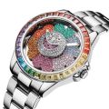 Funny Watch For Men Luxury Diamond Rotating Sunflower Dial Watches Man Fashion Steel Luminous Waterproof Wristwatch New. 