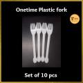 10 pcs One time plastic Fork for Single Use.