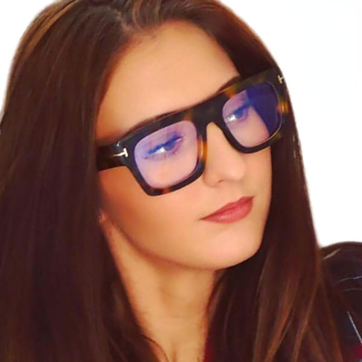 Large Frame Eyeglasses Retro Square Anti-blue Light Glasses Men