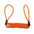 2x Safety Lanyard Spring Coil Wire Rope Disc Brake Lock Reminder Cable Stretch to 1.2m Orange. 