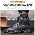 【selevn roind】 Rotary Buckle Work Boots Safety Steel Toe Shoes Men Breathable Safety Shoes Brand Indestructible Shoes Puncture-Proof work Shoes. 