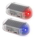 Car Dummy Alarm Warning Light Dashboard Solar Power LED Flashingl Security Light Anti Theft Device For Door Window Car Acessories.