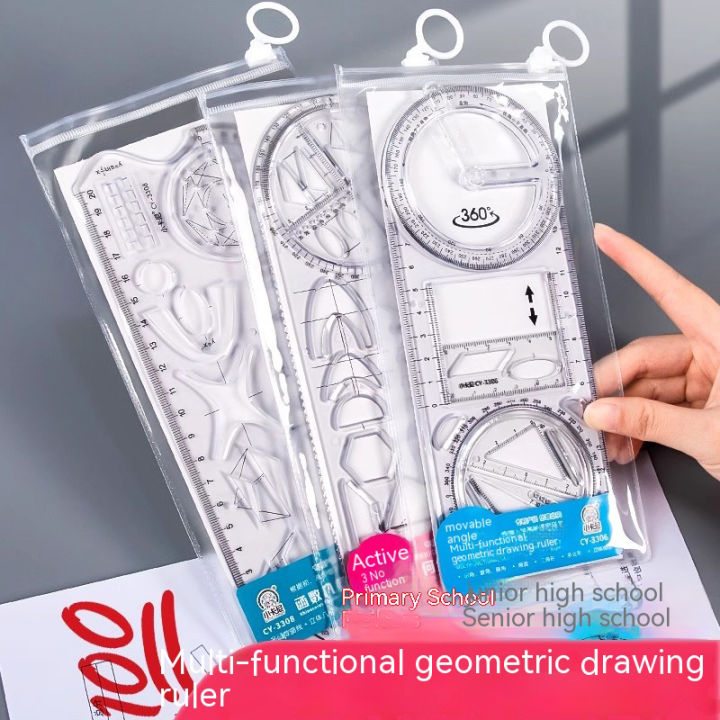 Multifunctional Rotatable Drawing Geometry Protractor Spirograph Ruler Student Drafting Tool Children Learning Painting Art Tool Amour zii