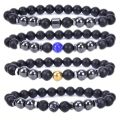 Anti-Swelling Black Obsidian  Stone Anklet Adjustable Weight Loss Magnet Bracelets Anklet for Women Men. 