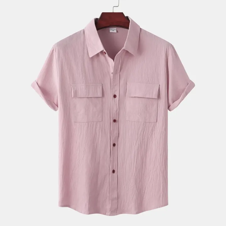 Cotton%20Linen%20Solid%20White%20Shirts%20for%20Men%20Summer%20Double%20Pocket%20Short%20Sleeve%20Casual%20Shirt%20Mens%20Business%20Holiday%20Breathable%20Camisas%20-%20Image%207