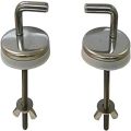 Full Stainless Steel Toilet Seat L Shaped Cistern Hinges for High Commode Seat Cover [1 Pair]. 