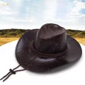 Cowboy Hat Cowgirl Hat Sun Hat with Adjustable Chin Strap Fashion Hats. 