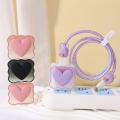 【FUPANG】Cute love heart soft TPU mobile phone charger cover simple charging cable compatible for iPhone 18W/20W fast. 