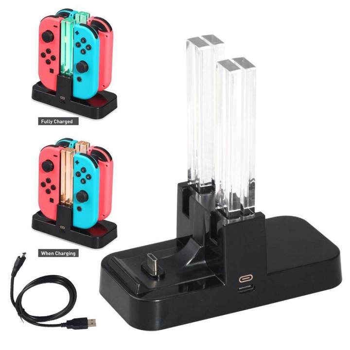Switch Pro Controller Charger Nintendo Switch Console Joy-Con Charging Dock Station Stand with LED Indication and Free Type C Cable