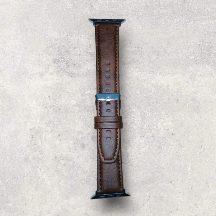 Leather%20Watchband%20Soft%20Material%20Watch%20Band%20Wrist%20Strap%2042mm/44mm/45mm/49mm%20With%20Silver%20Stainless%20Steel%20Buckle%20-%20Image%207