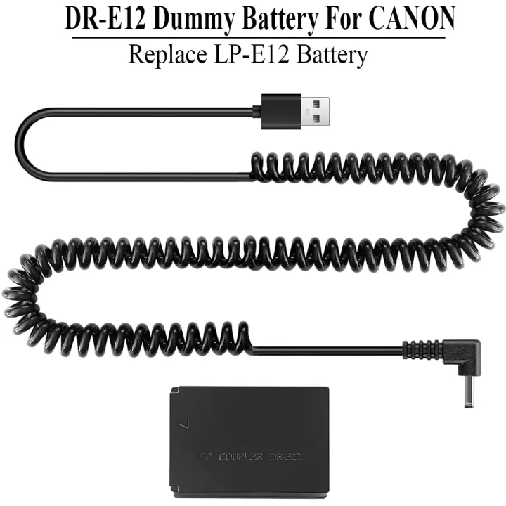 ACK-E12 USB Power Cord LP-E12 Dummy Battery Kit for Canon EOS M50 Mark II, EOS M, EOS M2, EOS M10, EOS M50, EOS M100 M200 Camera
