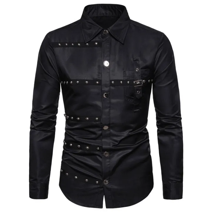 New%20Men%20Gothic%20Shirt%20Camisas%20Individuality%20Men's%20Fashion%20Plaid%20Long-sleeved%20Shirt%20Male%20Casual%20High%20Quality%20Shirt%20-%20Image%202