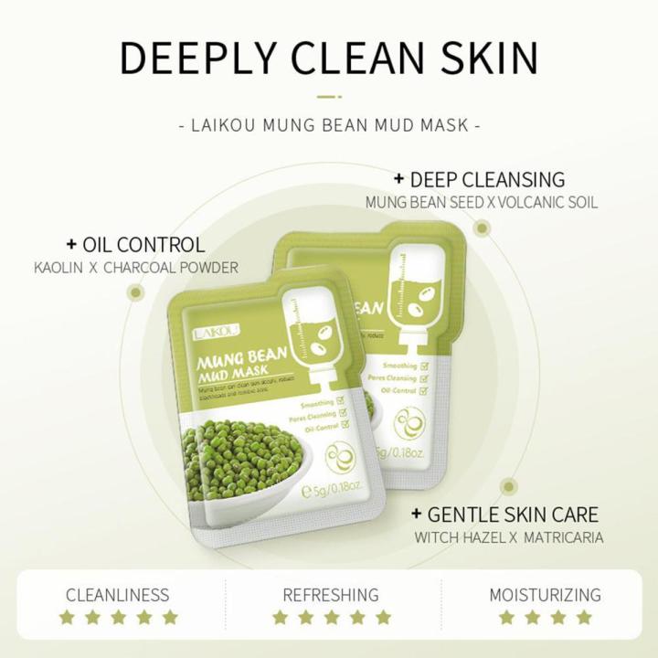 Laikou Mung Bean Mud Mask - 5g 5 pes