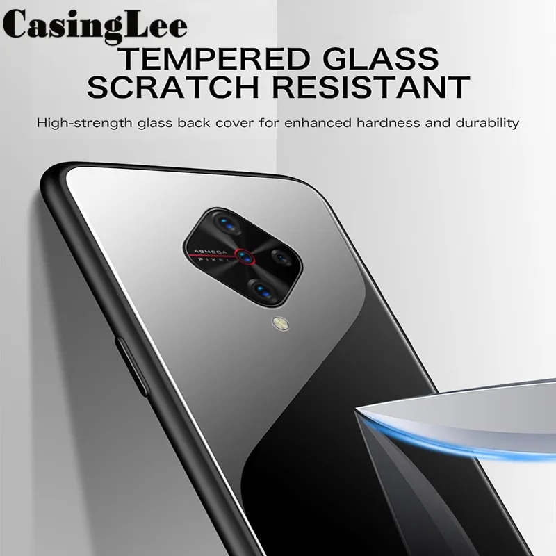 Protect Cover For VIVO S1 Pro case Glass silicon Full Protection