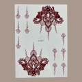 Henna Collection Lace Mehndi Sticker Hand Bridal Tattoo Temporary Design. 