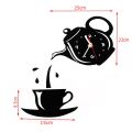Modern minimalist art acrylic diy teapot cup wall clock living room restaurant net red mute clock wall clock. 