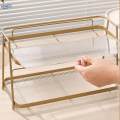 Spice Organizer Rack, Standing Storage Shelf, Multifunctional Double Layer Bathroom Organizer Shelf, Storage Shelf, for Bedroom Perfume Home. 