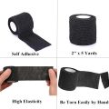Black Tape Tattoo Handle Bandage Anti-slip Athletic Nonwoven Waterproof Disposable Self-adhesive Elastic Bandage Grip Cover Wrap.