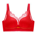 Lace Contrast-Color Latex Bra Women's Wireless Small Chest Push up 8808 Underwear Breast Holding Upper Support Adjustable Suit. 