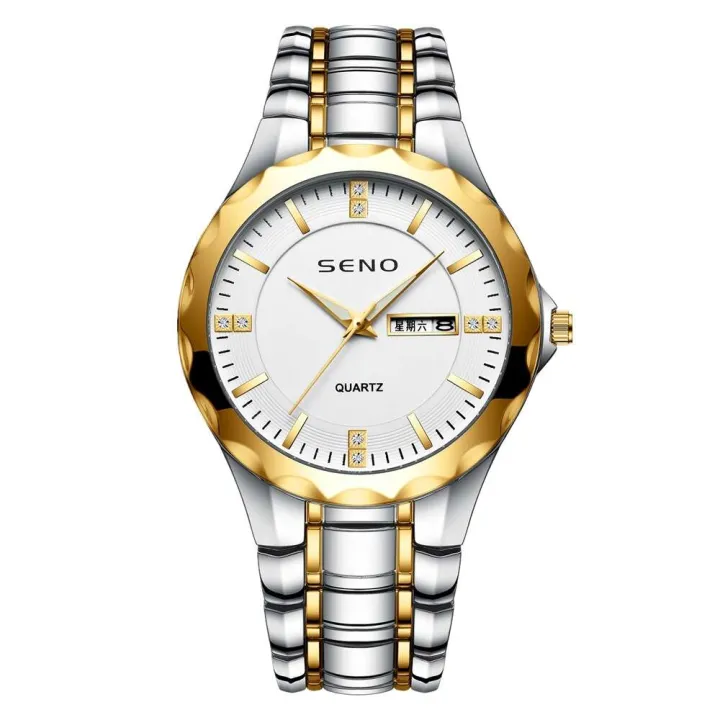 SENO%20Men's%20Ultra%20Thin%20Business%20Fashion%20Non%20Mechanical%20Dual%20Calendar%20Metal%20Band%20Quartz%20Watch%20-%20Image%205