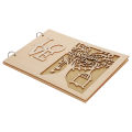 Wooden Wedding Guest Book Album Message Notebook for Engagement Decoration. 