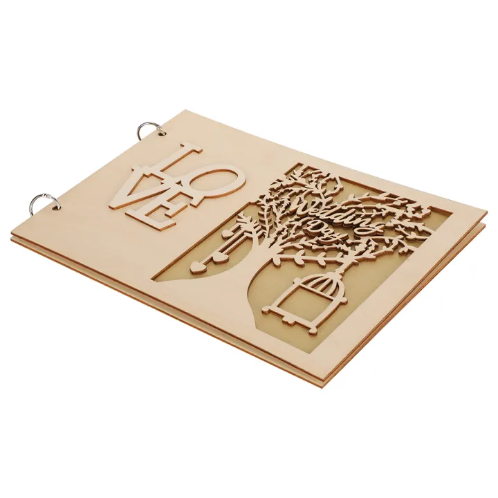 Wooden%20Wedding%20Guest%20Book%20Album%20Message%20Notebook%20for%20Engagement%20Decoration%20-%20Image%203