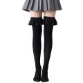 Womens Japanese Anime Thigh High Socks Lolita Gothic Lace Ruffles Trim Stockings.