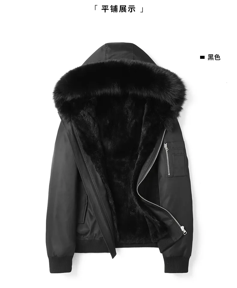 AYUNSUE 2020 Parka Real Fur Coat Men Winter Jacket Rabbit Fur